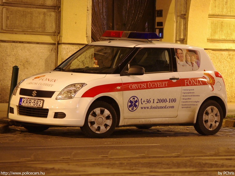 Suzuki Swift, orvosi ügyelet, Budapest, Fõnix S.O.S. Zrt., fotó: PChris
Keywords: mentő mentőautó magyar Magyarország KRR-582