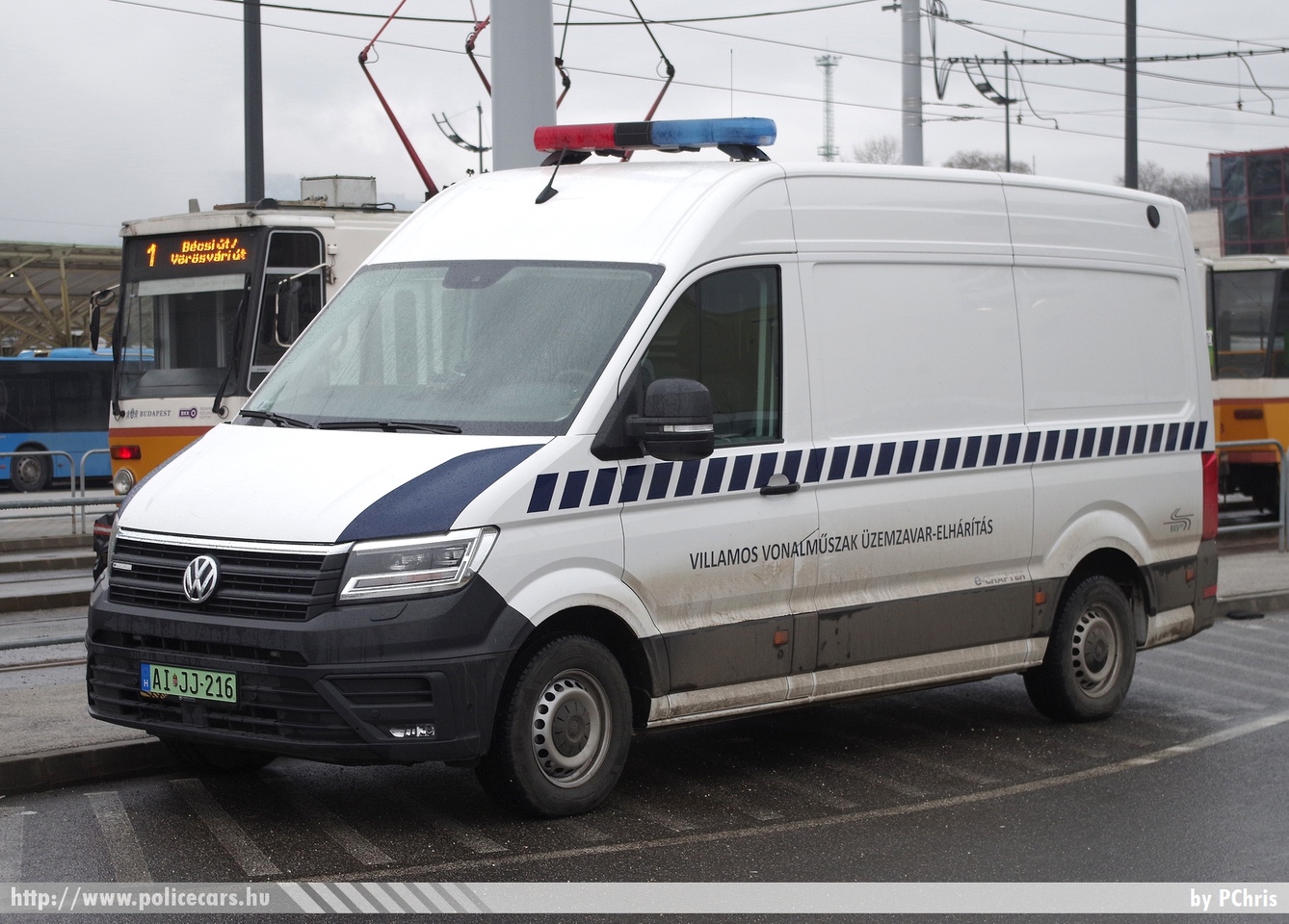 Volkswagen e-Crafter, Budapesti Közlekedési Zrt., villamos vonalműszak üzemzavar-elhárítás, fotó: PChris
Keywords: BKV AIJJ-216