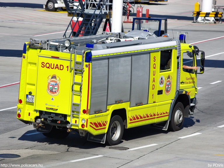 Mercedes-Benz Atego 1529, Fõvárosi Katasztrófavédelmi Igazgatóság, Dél-pesti Katasztrófavédelmi Kirendeltség, Budapest Airport (Ferihegy) Repülõtéri Tûzoltóság, fotó: PChris 
Keywords: tûzoltóautó tûzoltóság tûzoltó magyar Magyarország katasztrófavédelem LJZ-510 fire firetruck Hungary hungarian