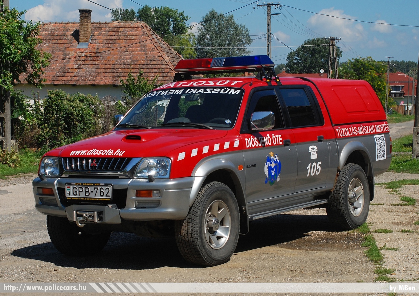 Mitsubishi L200, Diósjenõi Önkéntes Tûzoltó Egyesület, fotó: MBen 
Keywords: tûzoltó tûzoltóautó tûzoltóság magyar Magyarország ÖTE hungarian Hungary fire firetruck GPB-762