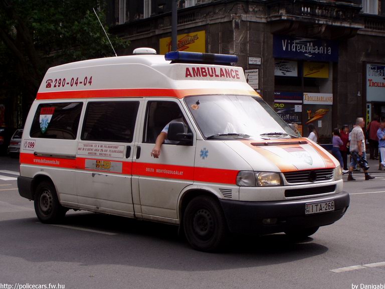 Volkswagen Transporter T4, Delta Mentõszolgálat, fotó: Danigabi
Keywords: mentő magyar Magyarország mentőautó ITA-266
