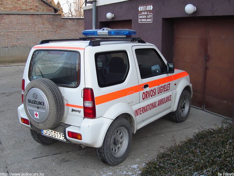 Suzuki Jimny, Érd, orvosi ügyelet, International Ambulance, fotó: Frinyó
Keywords: mentő magyar Magyarország mentőautó JOC-175