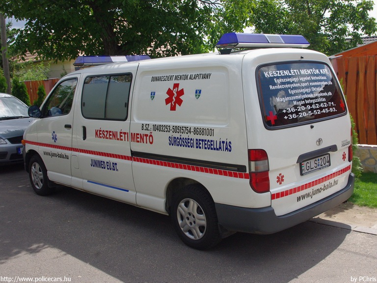 Toyota Hiace, Készenléti Mentõk Kft., fotó: PChris
Keywords: mentő mentőautó magyar Magyarország GLS-204
