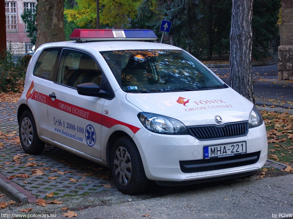 Skoda Citigo, orvosi ügyelet, Budapest, Fõnix-MED Zrt., fotó: PChris
Keywords: mentő mentőautó magyar Magyarország MHA-221 Hungary hungarian ambulance