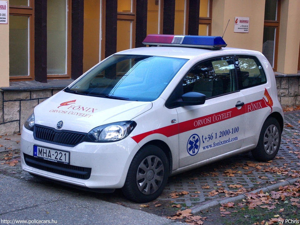 Skoda Citigo, orvosi ügyelet, Budapest, Fõnix-MED Zrt., fotó: PChris
Keywords: mentő mentőautó magyar Magyarország MHA-221 Hungary hungarian ambulance