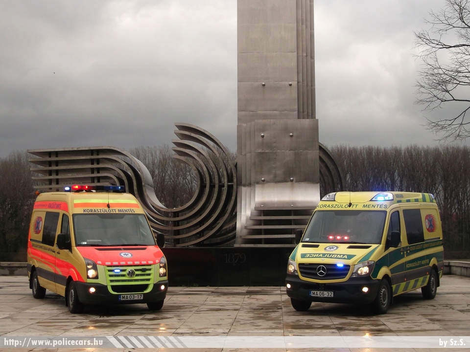 Volkswagen Crafter, Mercedes-Benz Sprinter II facelift 316 CDI, Szegedi Újszülött Életmentõ Szolgálat Alapítvány, koraszülöttmentõ, fotó: Sz.S.
Keywords: magyar Magyarország mentő mentőautó OMSZ MA06-32 MA03-17 Hungary hungarian ambulance