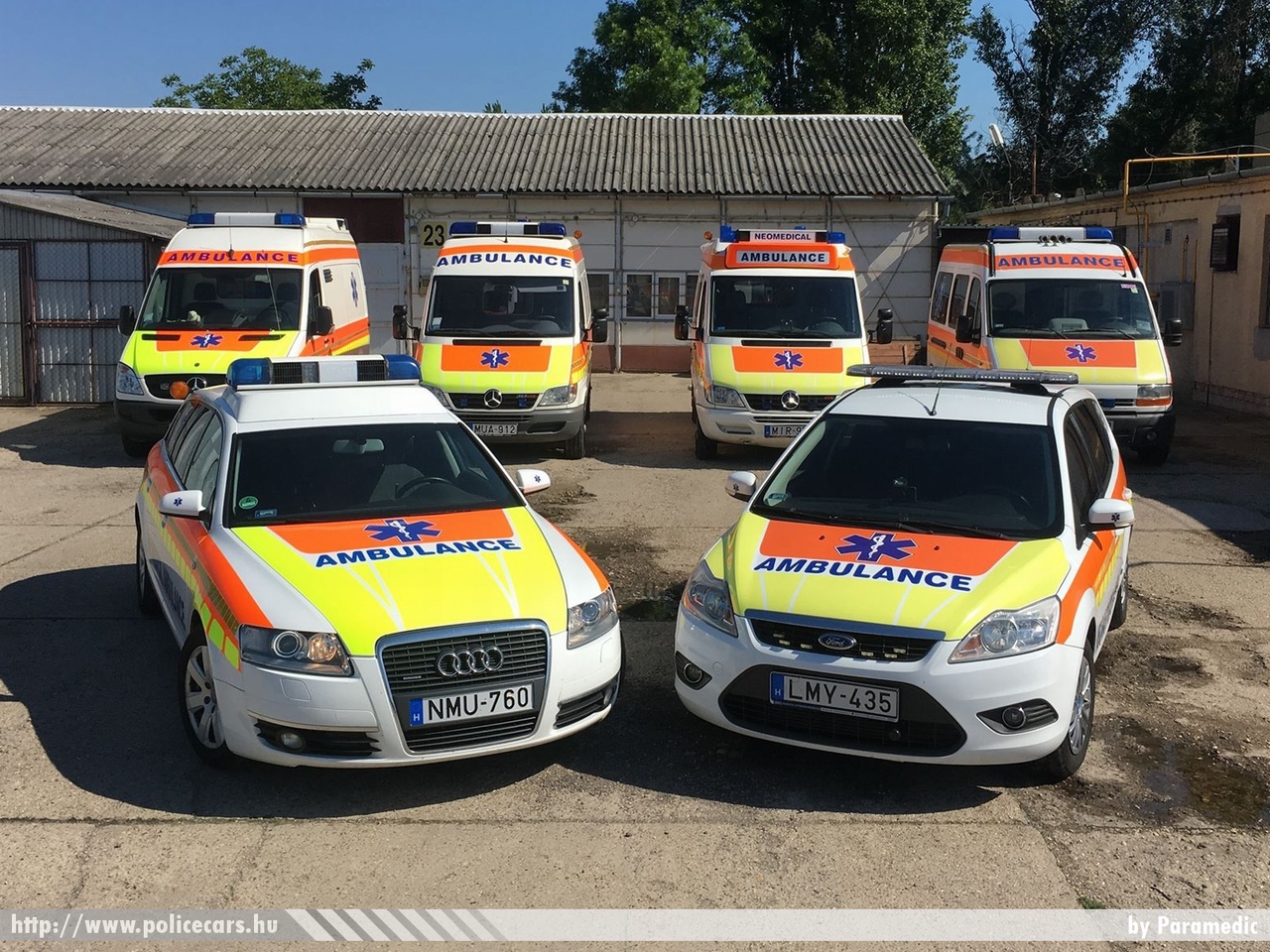 Mercedes Sprinter II, Mercedes Sprinter, Ford Focus, Renault Master, Audi A6 Avant, Neomedical Ambulance Service Kft., fotó: Paramedic
Keywords: magyar Magyarország mentő mentőautó Hungary hungarian ambulance NMU-760 LMY-435 MUA-912 NAB-688