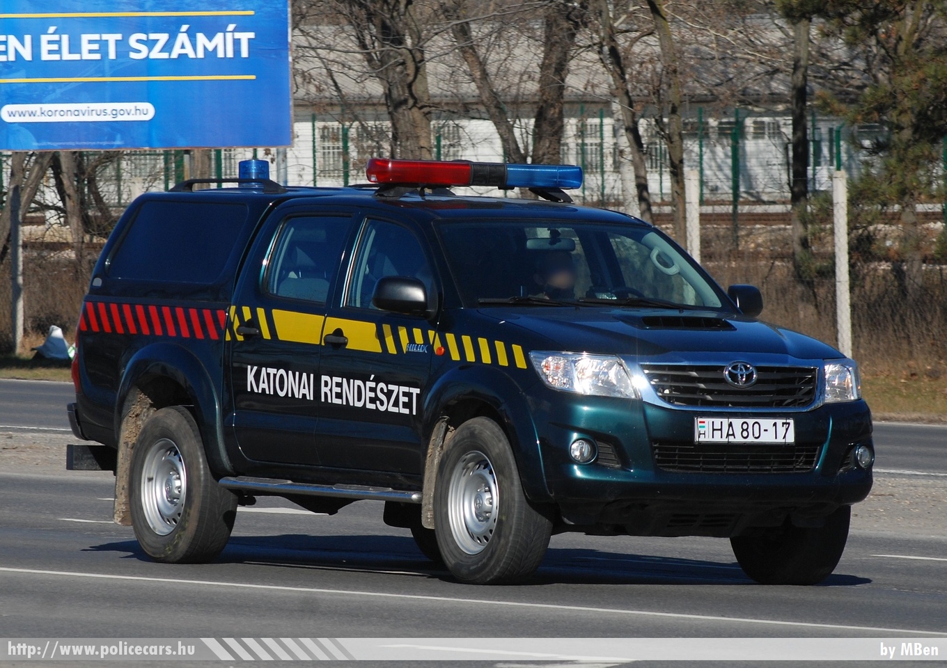 Toyota Hilux, fotó: MBen
Keywords: katonai honvédségi honvédség rendőr rendészet magyar Magyarország hungarian Hungary military police policecar HA80-17