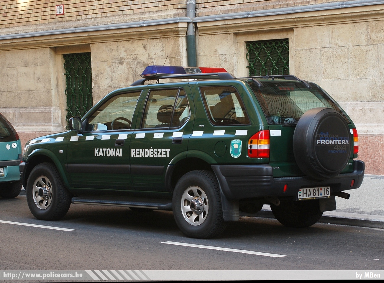 Opel Frontera, fotó: MBen
Keywords: katonai honvédségi honvédség rendőr rendészet magyar Magyarország hungarian Hungary military police policecar HA81-16