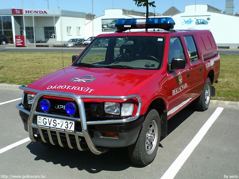 Opel Campo, Békéscsabai Hivatásos Önkormányzati Tûzoltóság, fotó: aerio
Keywords: tûzoltóautó tûzoltó HÖT tûzoltóság magyar Magyarország GVS-737 fire firetruck Hungary hungarian