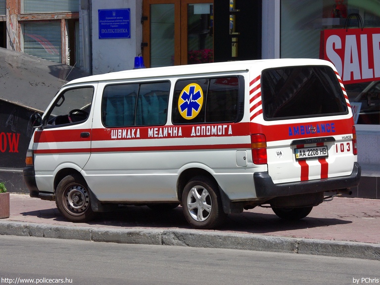 Toyota Hiace, fotó: PChris
Keywords: ukrán Ukrajna mentő mentőautó AA2208HB ambulance Ukraine ukrainian