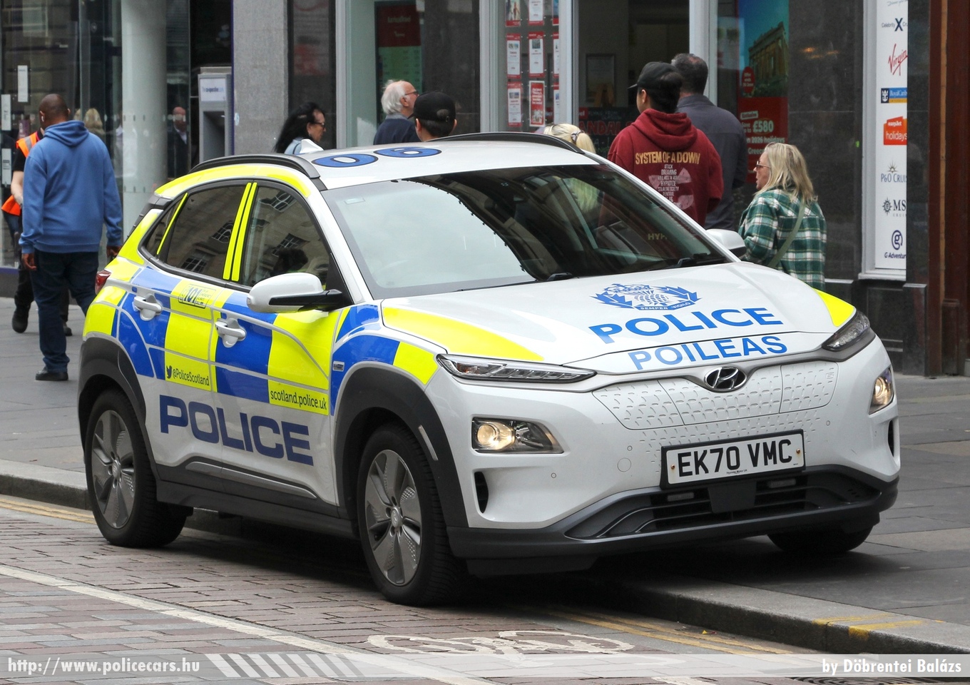 Hyundai Kona, Police Scotland (Poileas), fotó: Döbrentei Balázs
Keywords: angol Anglia rendőr rendőrautó rendőrség english England police policecar