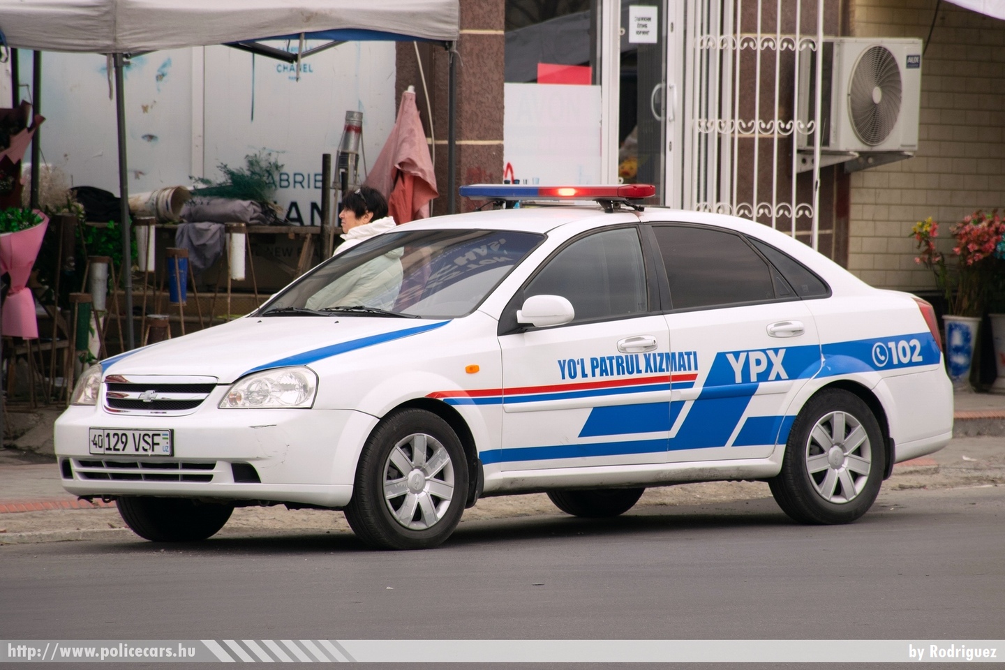 Chevrolet Lacetti, Yoʻl-patrul xizmati (YPX), fotó: Rodriguez
Keywords: üzbég üzbegisztán uzbek uzbekistan rendőr rendőrautó rendőrség police policecar